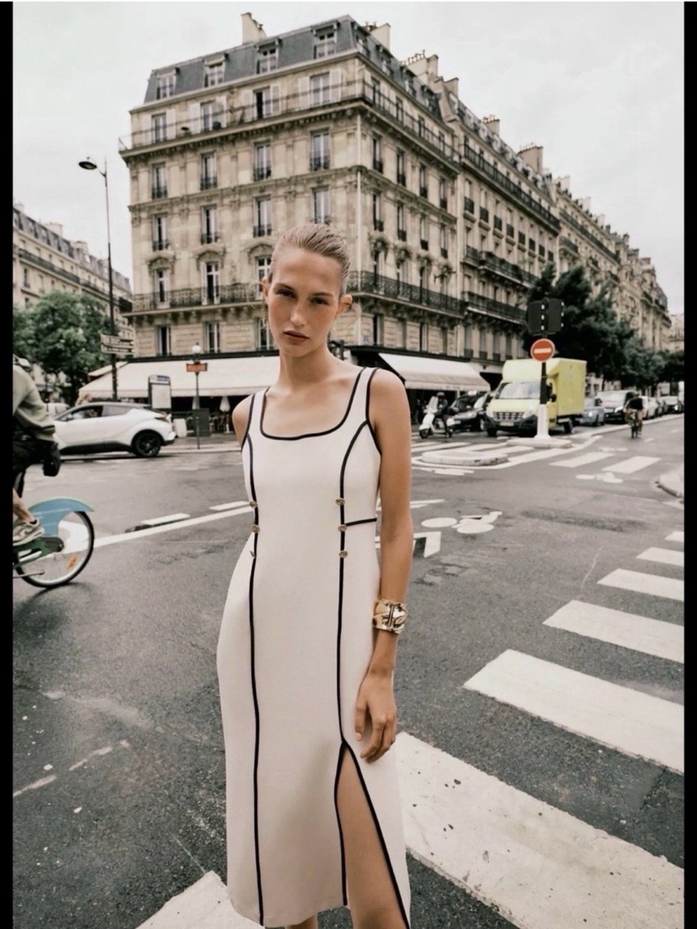 ZARA Contrast Trim MIDI Dress NWT❗️ Ref:3897/052